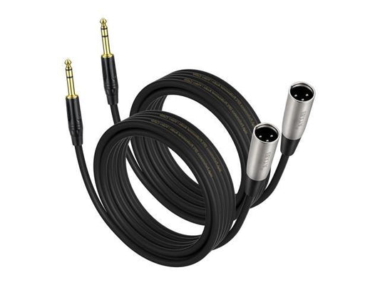 EBXYA 1/4" TRS to XLR Male Balanced Mic Microphone Cable 6ft, XLR to 6.35 Jack, 2 Packs
