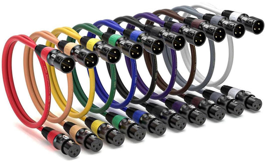 EBXYA XLR Cables 2ft 10 Pack - 3 Pins Balanced XLR Microphone Cable Male to Female Suitable for Audio Mixer, Speaker Systems, Radio Station