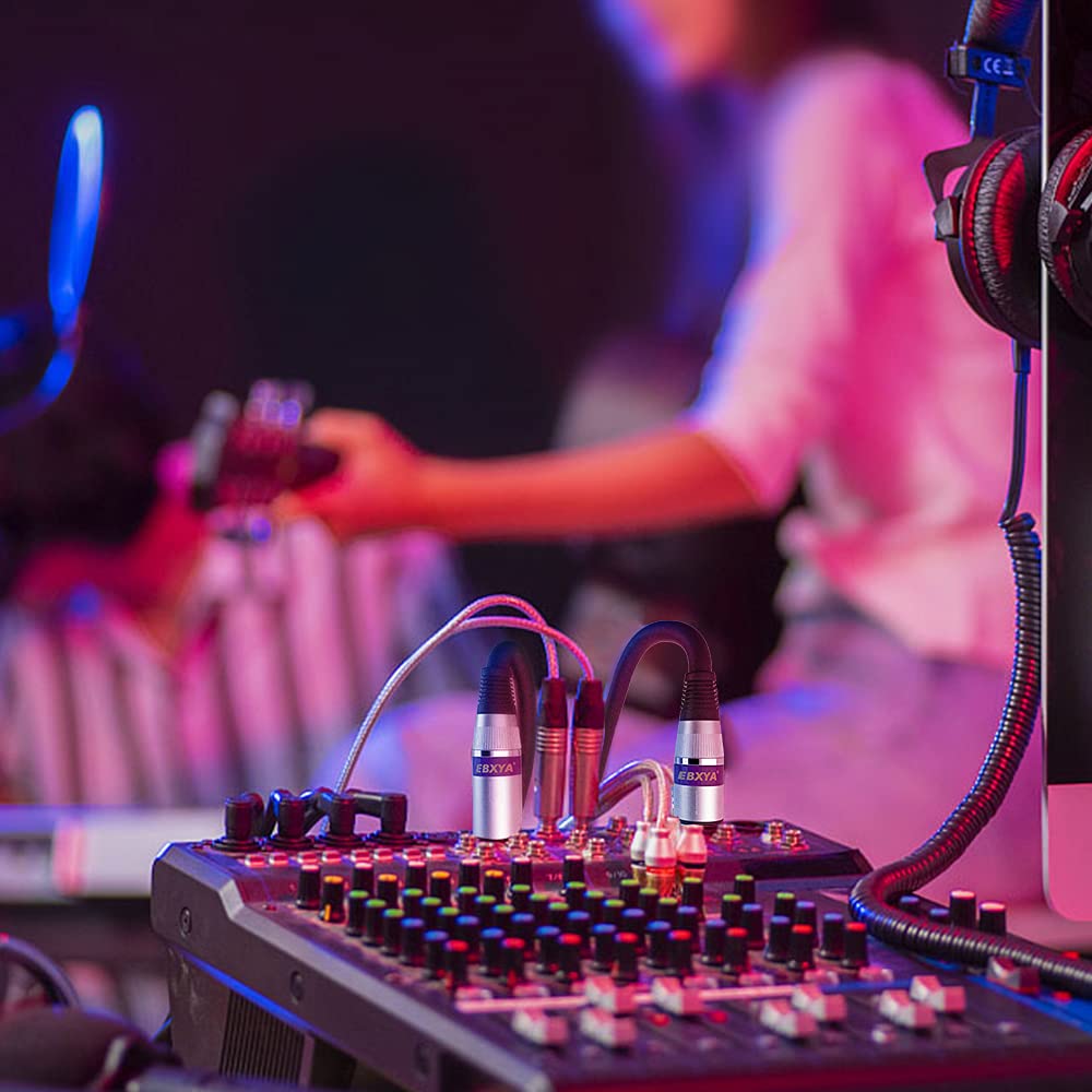 EBXYA XLR Connector, 3 Pins Male and Female Microphone Audio Cable Connector 10 Colored Pairs XLR Adapter Connectors DMX Microphone Connector