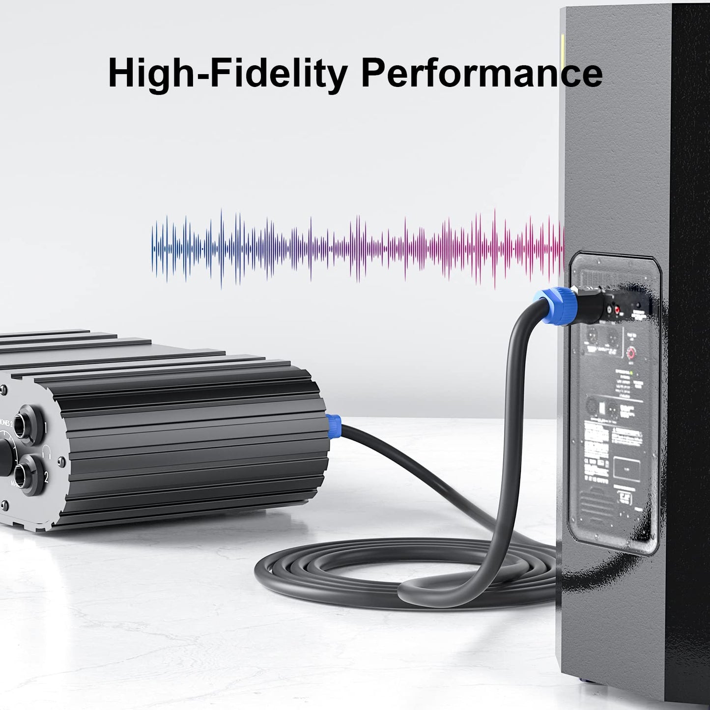 EBXYA 3 Feet Speakon Speaker Cable 12 Gauge(AWG) - Premium Speakon to Speakon Audio Cable Cord with NL4FX (NL4FC) Connector - 2 Conductor