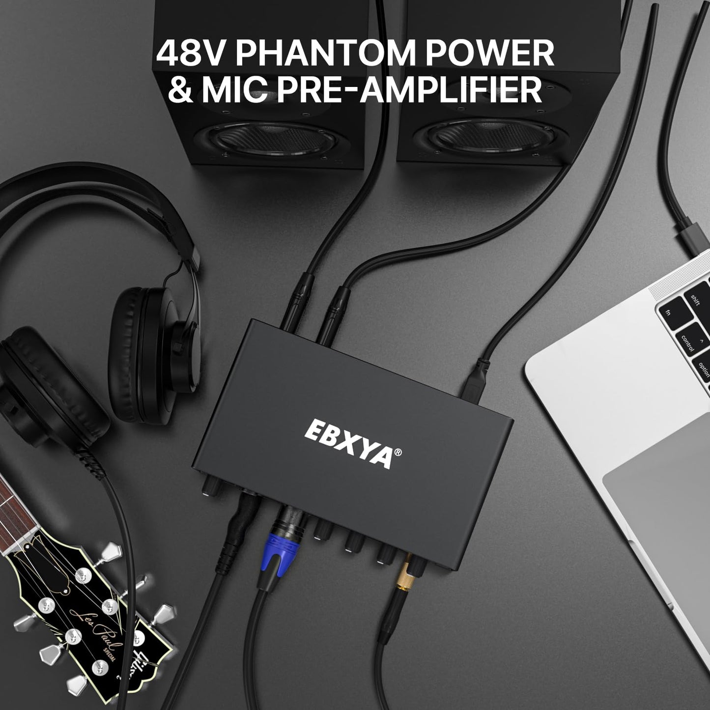 USB Audio Interface for PC, 2i2 Computer Audio Interface for Recording Music, Portable Interfaz de Audio Mixer for Studio Beginner Podcaster Guitarist