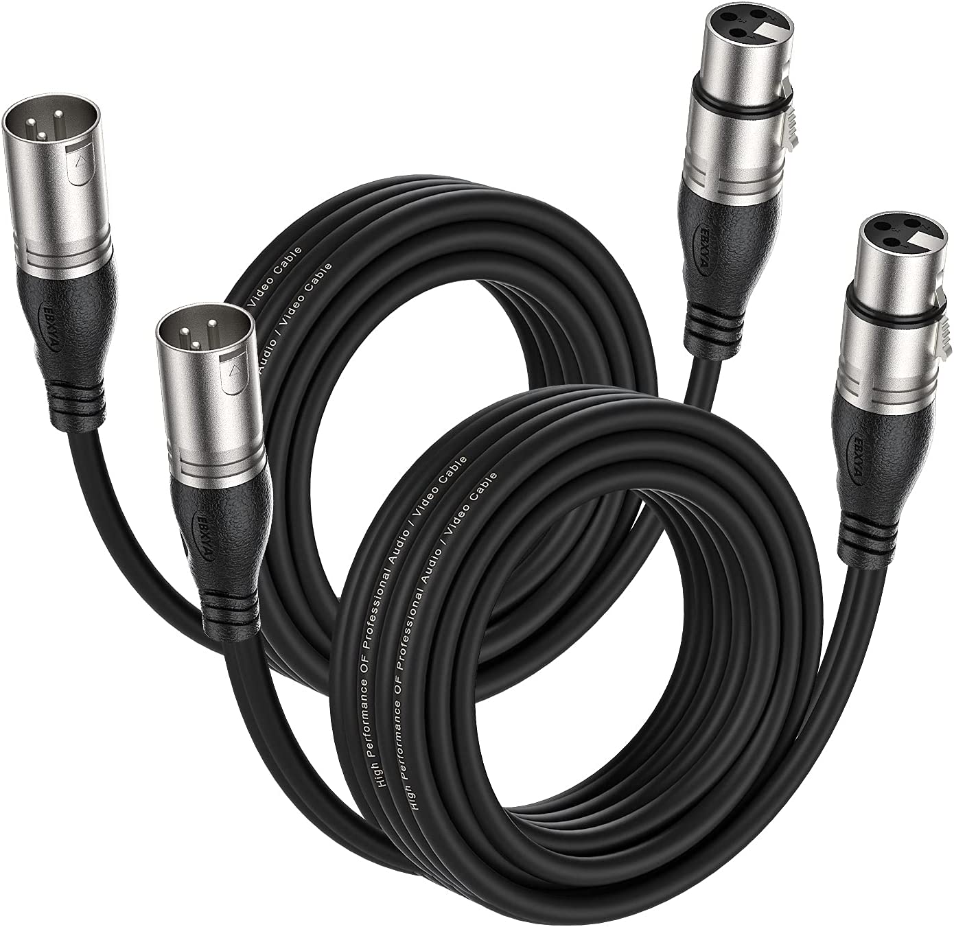 EBXYA XLR Cable - Premium Balanced Microphone Cable with 3-Pin XLR Male to Female Mic Speaker Cable,
