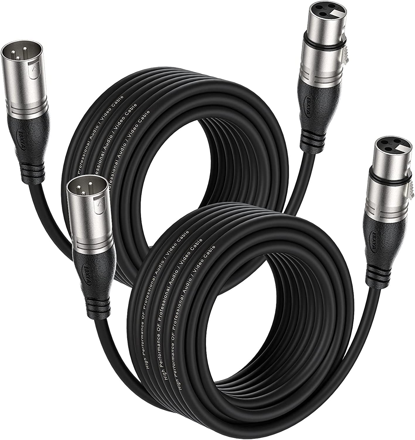 EBXYA XLR Cable - Premium Balanced Microphone Cable with 3-Pin XLR Male to Female Mic Speaker Cable,
