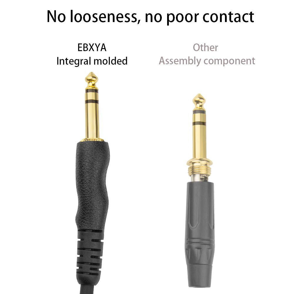 EBXYA 1/4 TRS Splitter Cable, 1/4 TRS to Dual 6.35mm Female Stereo Cable Cord with Gold Plated Jack