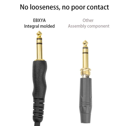 EBXYA 1/4 TRS Splitter Cable, 1/4 TRS to Dual 6.35mm Female Stereo Cable Cord with Gold Plated Jack