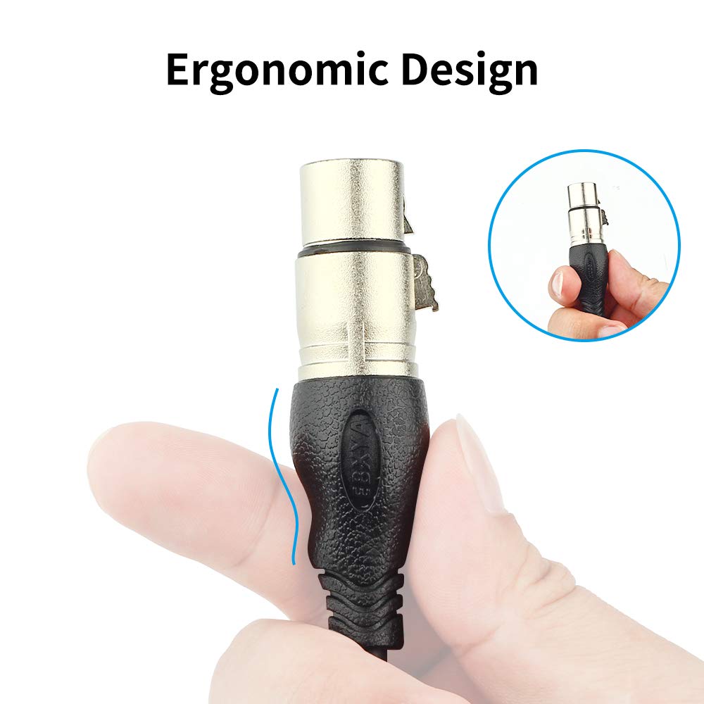 EBXYA Microphone Cable to 6.35mm Cable XLR Female to 1/4 TS Splitter Cable (3 Feet/1M)