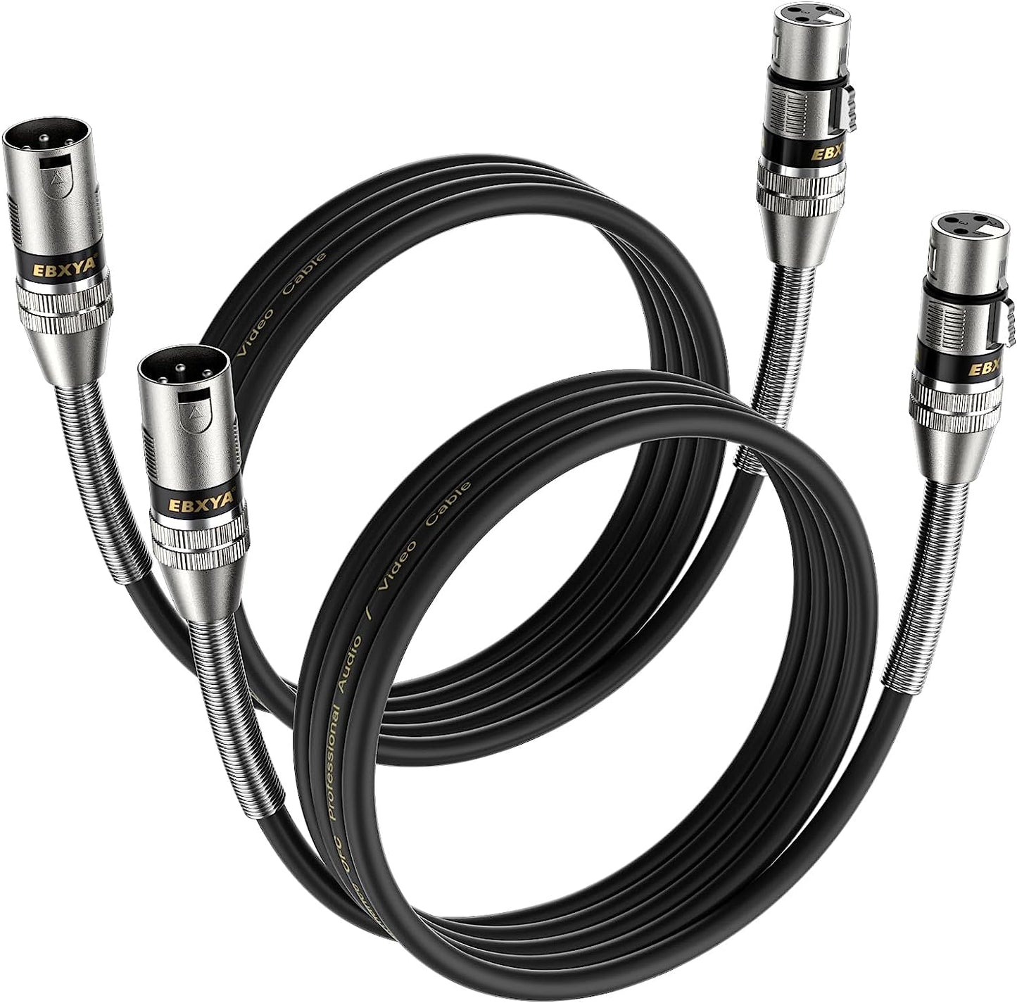 EBXYA XLR Cables, XLR Male to Female Balanced 3 Pin Metal Spring Microphone Cable Compatible with Mixers, Speakers, Amplifiers, Mic