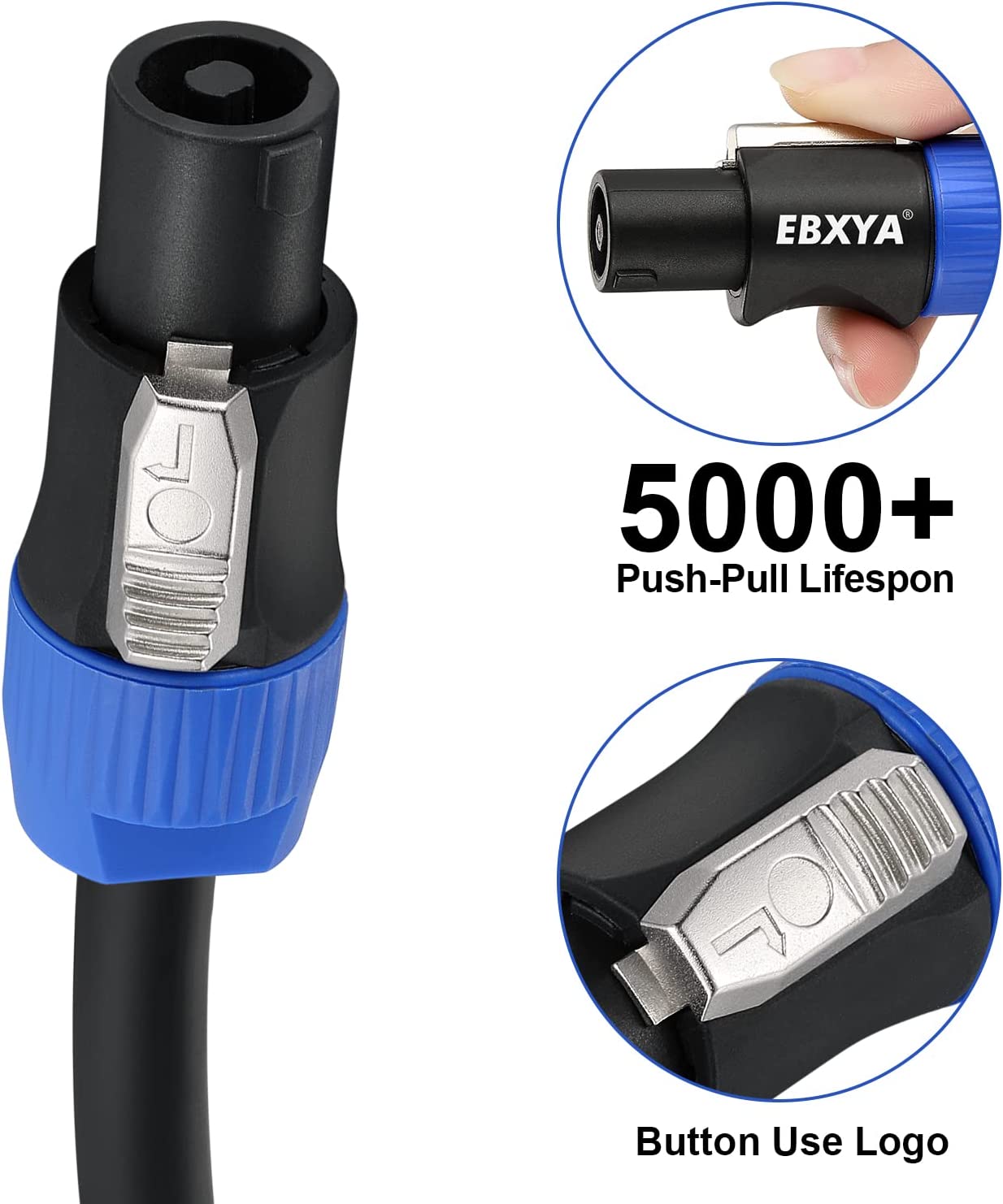 EBXYA Speakon Speaker Cable 12 Gauge(AWG) - Premium Speakon to Speakon Audio Cable Cord with NL4FX (NL4FC) Connector