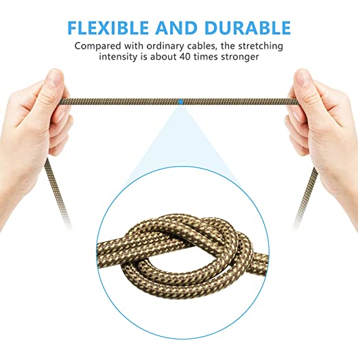 EBXYA Guitar Cable 2 pack, Instrument Cable AMP Cord, 1/4 inch Guitar Cable Straight to Straight/Right Angle, Guitar Cord Gold Plated, Braided Yellow TS Guitar Cable for Electric Guitar, Bass