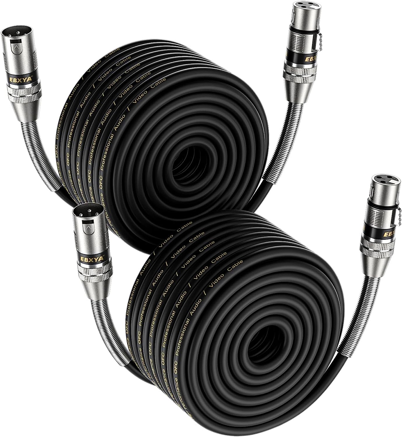 EBXYA XLR Cables, XLR Male to Female Balanced 3 Pin Metal Spring Microphone Cable Compatible with Mixers, Speakers, Amplifiers, Mic