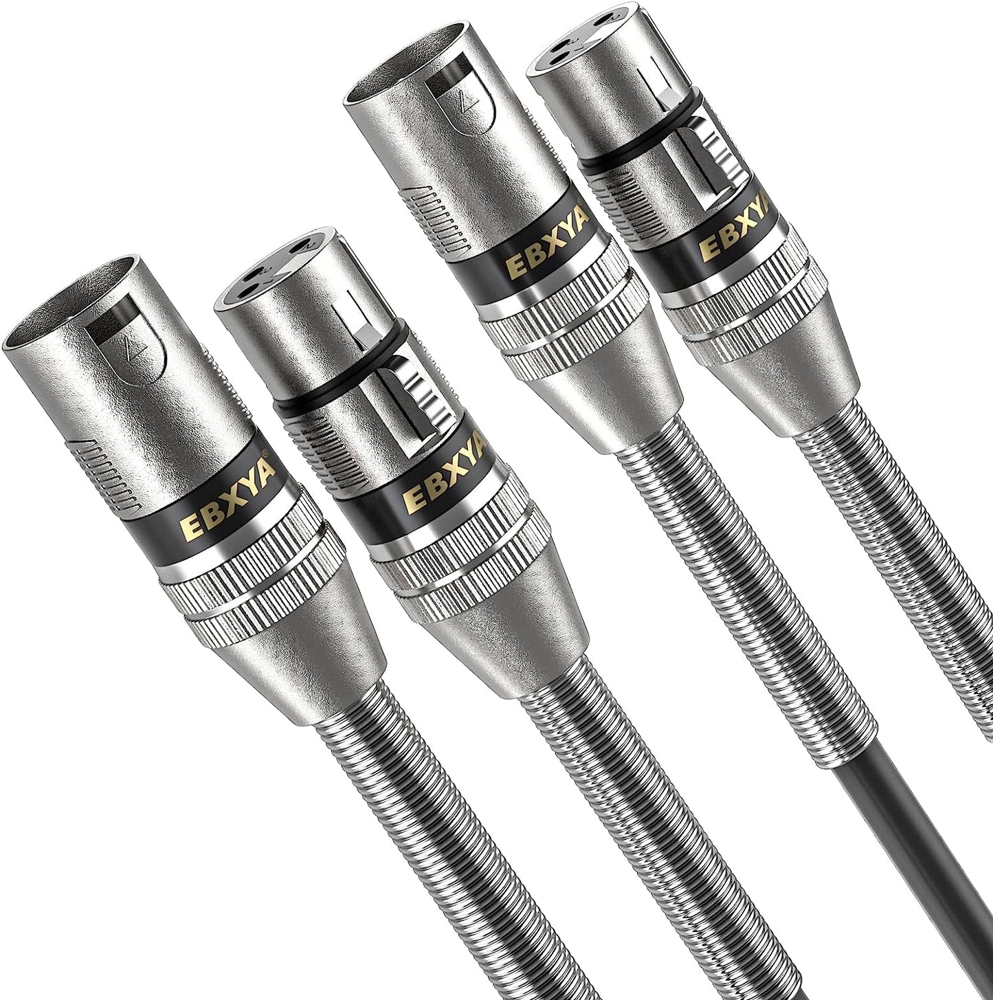 EBXYA XLR Cables, XLR Male to Female Balanced 3 Pin Metal Spring Microphone Cable Compatible with Mixers, Speakers, Amplifiers, Mic