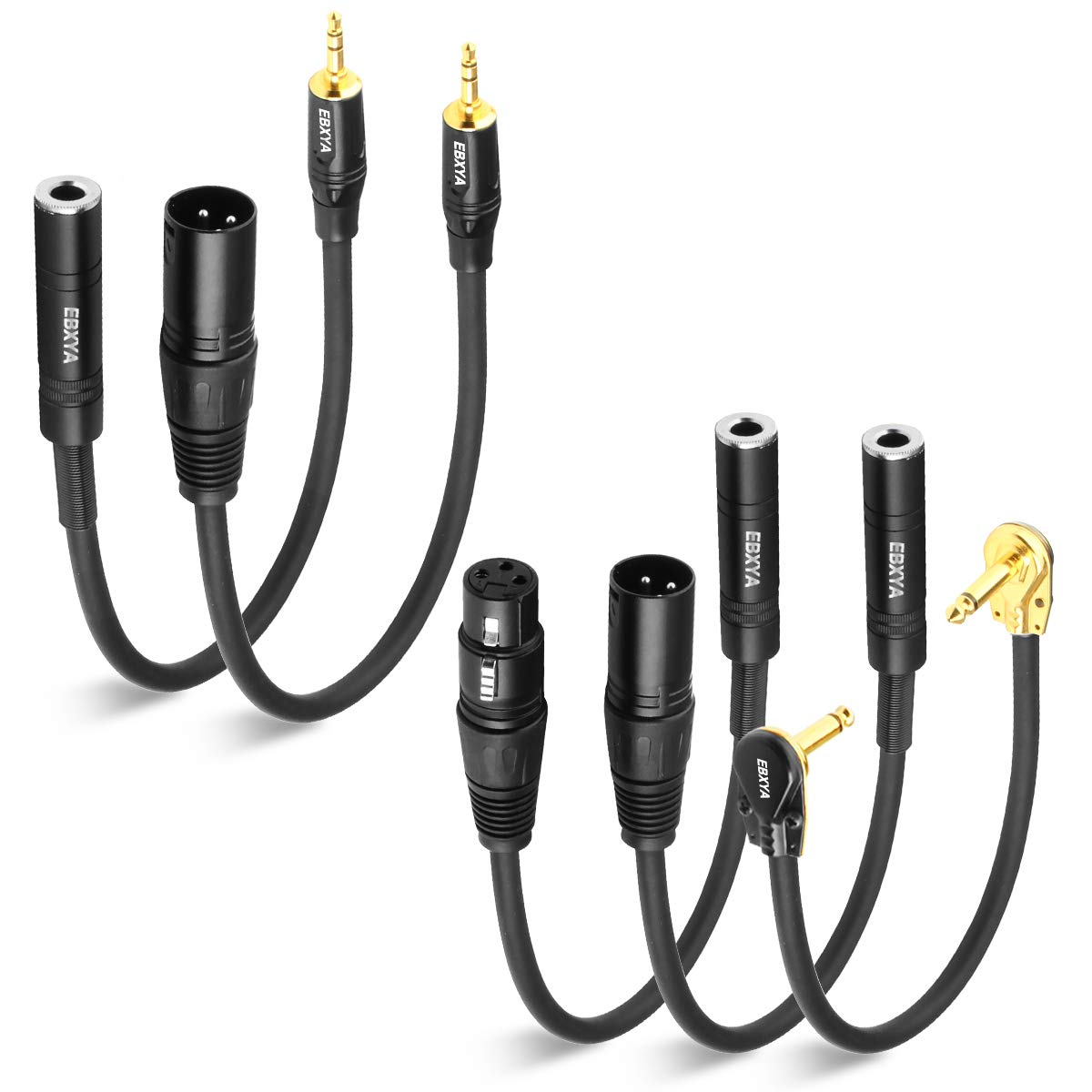 EBXYA 3.5mm to RCA Cable 3 Ft 2 Pack, Dual RCA Female to Male 3.5mm Audio AUX Cord 3 Feet