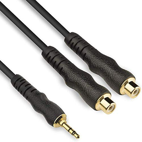 EBXYA 3.5mm to RCA Cable 3 Ft 2 Pack, Dual RCA Female to Male 3.5mm Audio AUX Cord 3 Feet