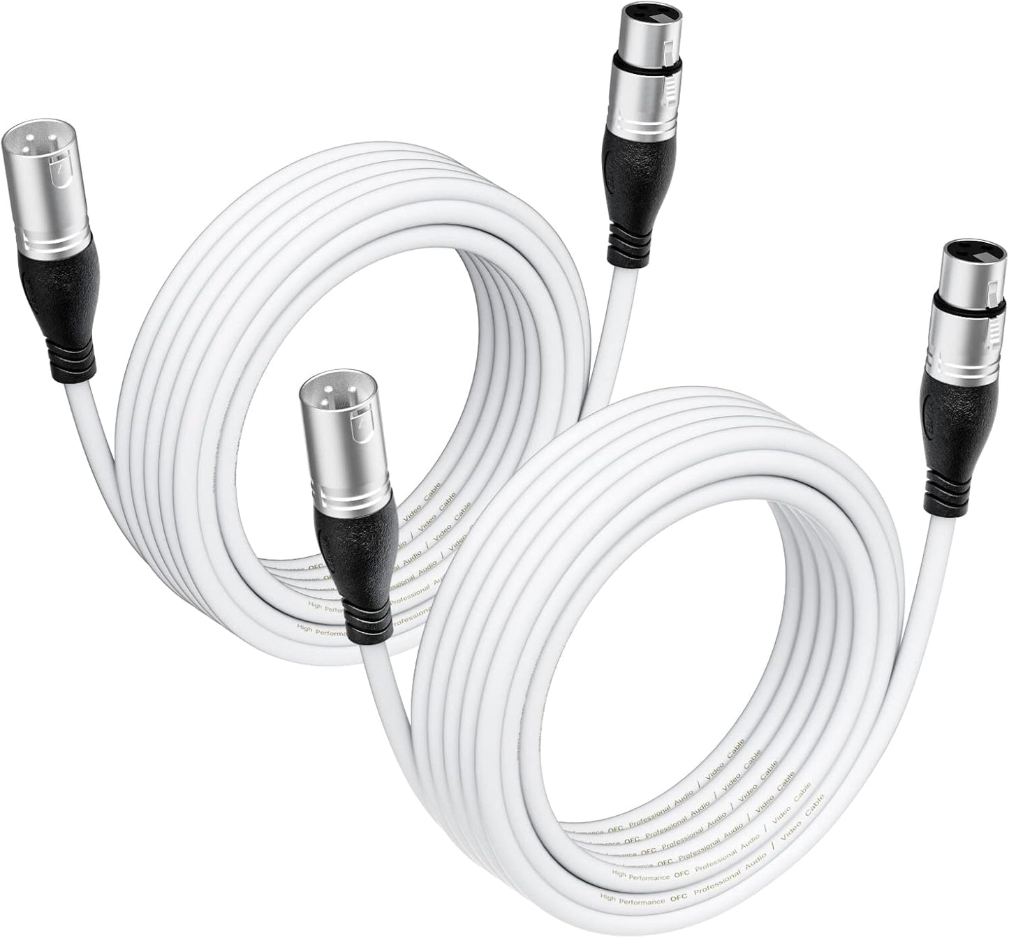 EBXYA XLR Cable 50ft 2 Packs - Premium Balanced Microphone Cable with 3-Pin XLR Male to Female Mic Speaker Cable