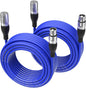 EBXYA XLR Cable 50ft 2 Packs - Premium Balanced Microphone Cable with 3-Pin XLR Male to Female Mic Speaker Cable
