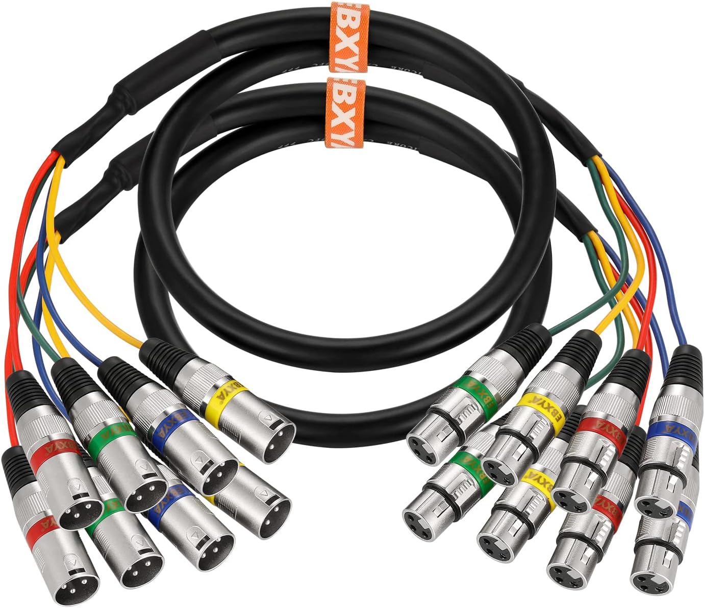 EBXYA XLR Cable 15ft 4 Packs - Premium Balanced DMX Cable with 3-Pin XLR Male to Female Microphone Cable, Black