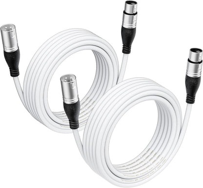 EBXYA XLR Cable 50ft 2 Packs - Premium Balanced Microphone Cable with 3-Pin XLR Male to Female Mic Speaker Cable
