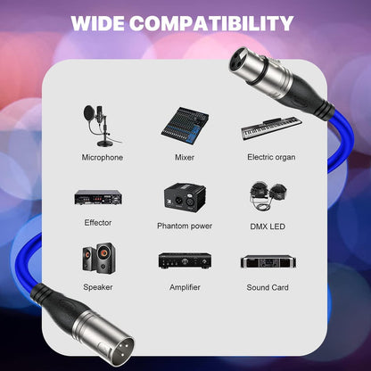 EBXYA XLR Cable - Premium Balanced Microphone Cable with 3-Pin XLR Male to Female Mic Speaker Cable