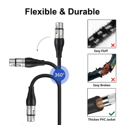 EBXYA 3 Pin XLR to RJ45 Cable Set - RJ45 to (1) Male & (1) Female XLR DMX Cable, XLR Audio Cable for Stage and Recording Studio 1 Pair 3Feet