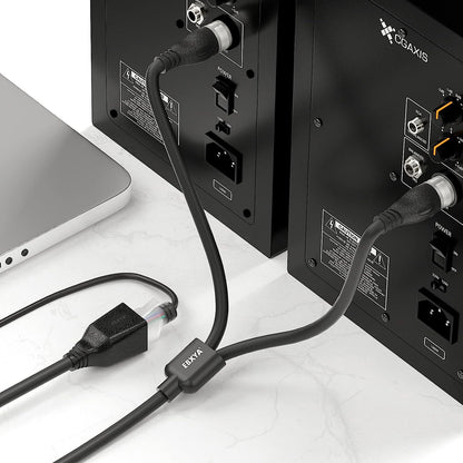 EBXYA 3 Pin XLR to RJ45 Cable Set - RJ45 to (1) Male & (1) Female XLR DMX Cable, XLR Audio Cable for Stage and Recording Studio 1 Pair 3Feet