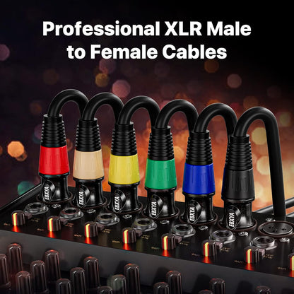 EBXYA XLR Cables Standard XLR Male to Female Microphone Cable with 3-Pin Balanced Shielded XLR Speaker