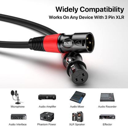 EBXYA XLR Cables Standard XLR Male to Female Microphone Cable with 3-Pin Balanced Shielded XLR Speaker