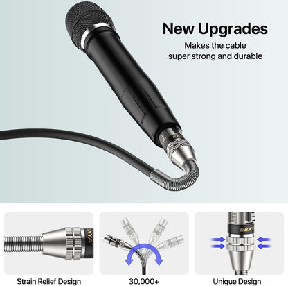 EBXYA XLR Cables, XLR Male to Female Balanced 3 Pin Metal Spring Microphone Cable Compatible with Mixers, Speakers, Amplifiers, Mic