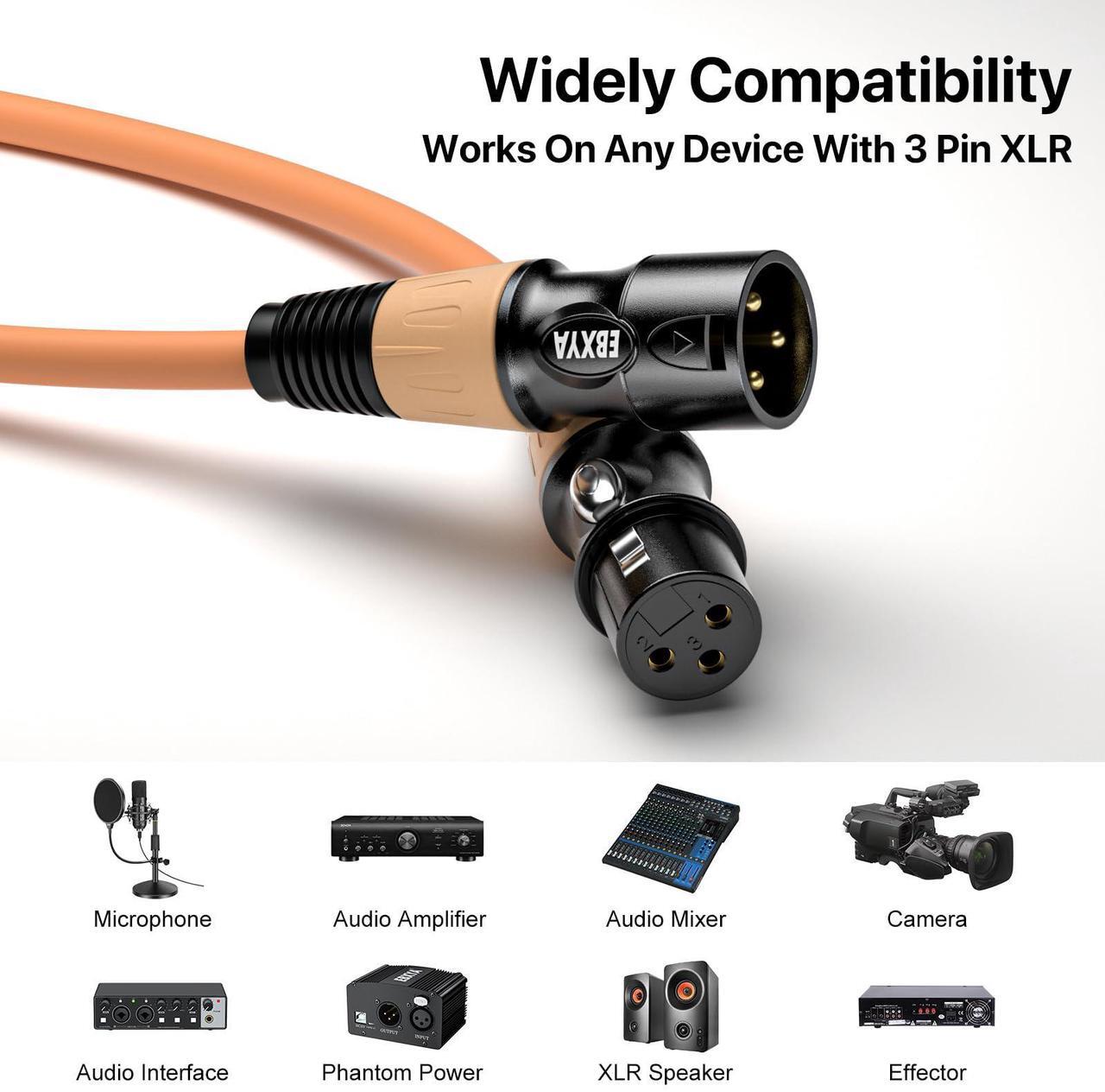 EBXYA XLR Microphone Cable - XLR Male to Female Cable 6ft 4-Packs with 3-Pin Balanced XLR Cables Suitable for Mic Mixer, Recording Studio, Speaker Be the first to review this product...，Red, yellow, orange, and green four colors