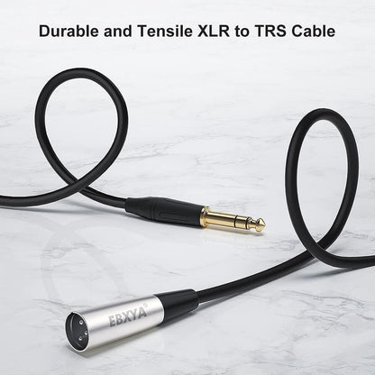 EBXYA 1/4" TRS to XLR Male Balanced Mic Microphone Cable 15ft, XLR to 6.35 Jack, 1 Pack