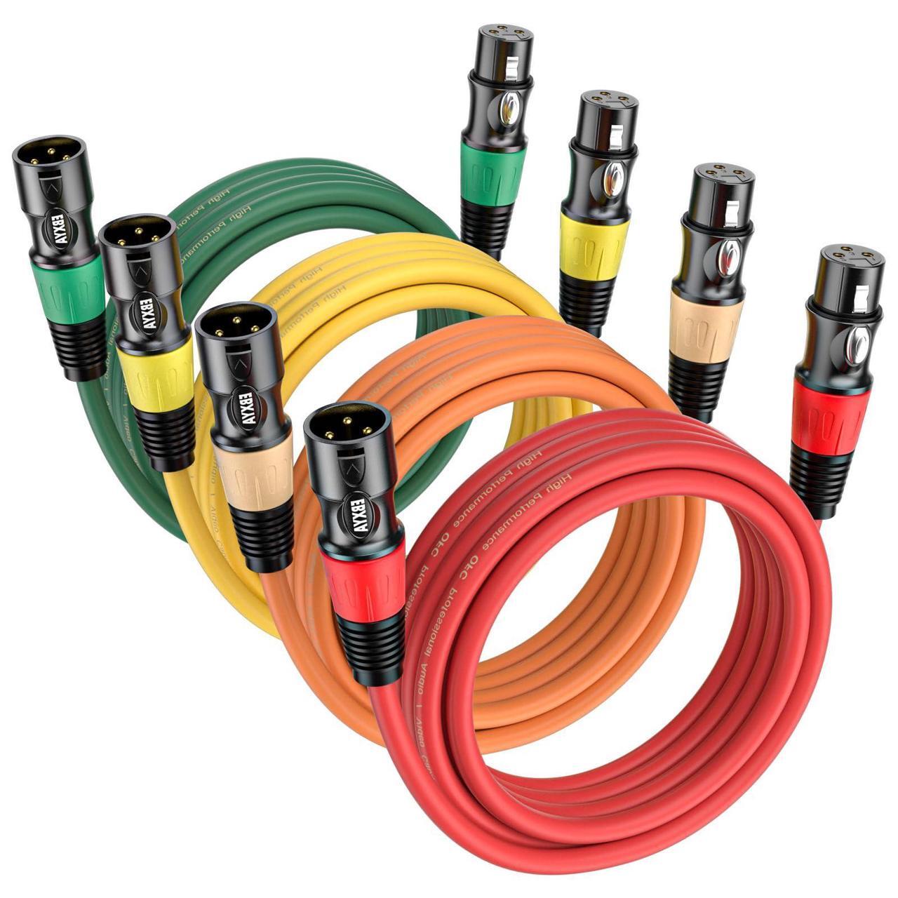 EBXYA XLR Microphone Cable - XLR Male to Female Cable 6ft 4-Packs with 3-Pin Balanced XLR Cables Suitable for Mic Mixer, Recording Studio, Speaker Be the first to review this product...，Red, yellow, orange, and green four colors