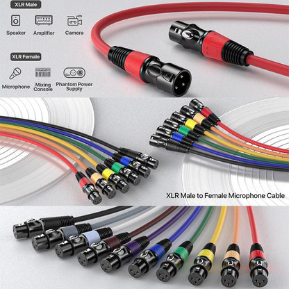 EBXYA XLR Microphone Cable - XLR Male to Female Cable 6ft 4-Packs with 3-Pin Balanced XLR Cables Suitable for Mic Mixer, Recording Studio, Speaker Be the first to review this product...，Red, yellow, orange, and green four colors