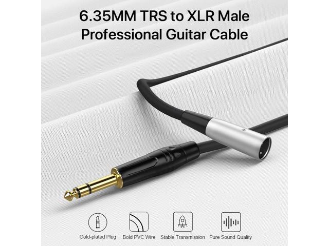 EBXYA 1/4'' TS Mono Guitar to XLR Male Unbalanced Cable 3 Ft, 6.35 Jack to XLR Cable, 2 Packs