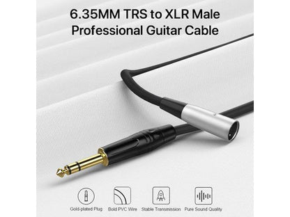 EBXYA 1/4'' TS Mono Guitar to XLR Male Unbalanced Cable 3 Ft, 6.35 Jack to XLR Cable, 2 Packs