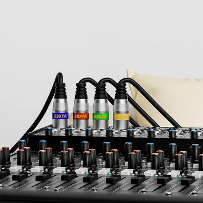 EBXYA XLR Cable 20ft 4 Pack - Mic Cables Balanced DMX Cable Male to Female Suitable for Microphones, Radio Station, Stage Lighting