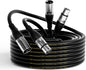 EBXYA XLR Cable- Premium Balanced Microphone Cable with 3-Pin XLR Male to Female Mic Speaker Cable, Black 50 Feet-2 Pack Black