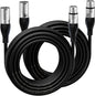 EBXYA XLR Cable- Premium Balanced Microphone Cable with 3-Pin XLR Male to Female Mic Speaker Cable, Black 50 Feet-2 Pack Black