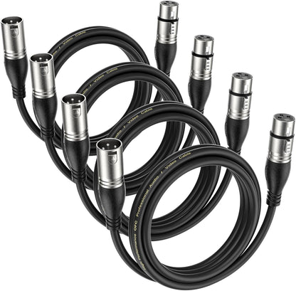 EBXYA XLR Cable- Premium Balanced Microphone Cable with 3-Pin XLR Male to Female Mic Speaker Cable, Black 50 Feet-2 Pack Black