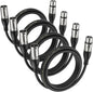 EBXYA XLR Cable- Premium Balanced Microphone Cable with 3-Pin XLR Male to Female Mic Speaker Cable, Black 50 Feet-2 Pack Black