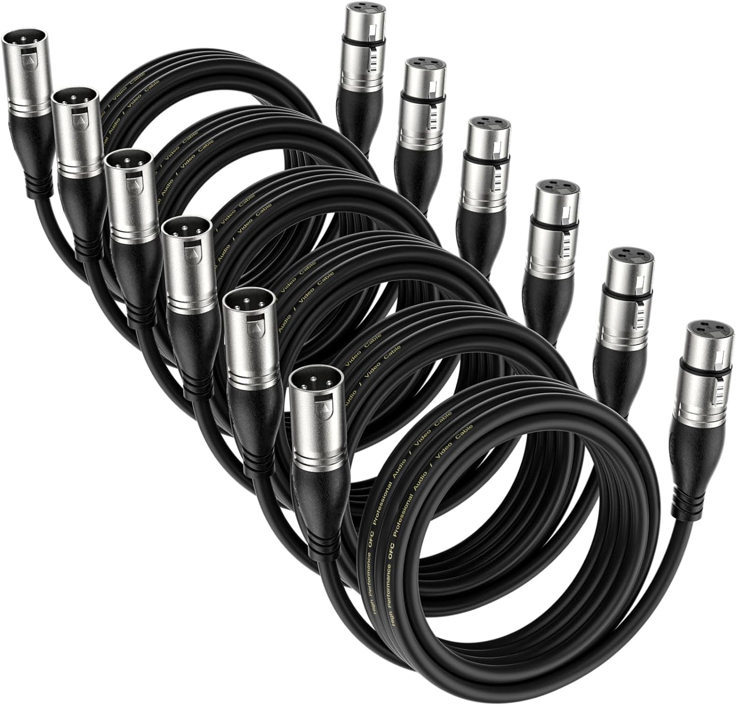 EBXYA XLR Cable 50ft 2 Packs - Premium Balanced Microphone Cable with 3-Pin XLR Male to Female Mic Speaker Cable