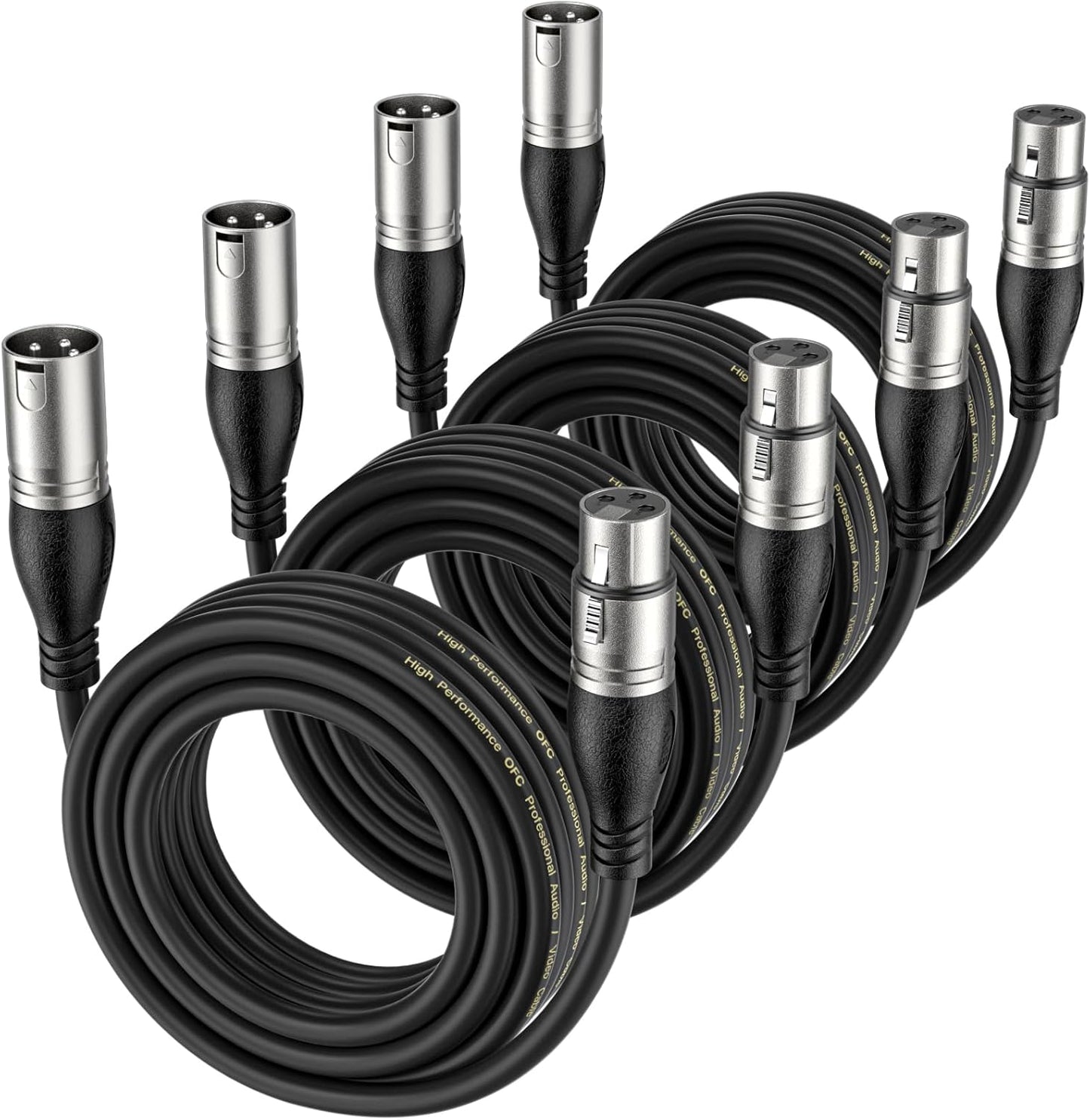 EBXYA XLR Cable 50ft 2 Packs - Premium Balanced Microphone Cable with 3-Pin XLR Male to Female Mic Speaker Cable