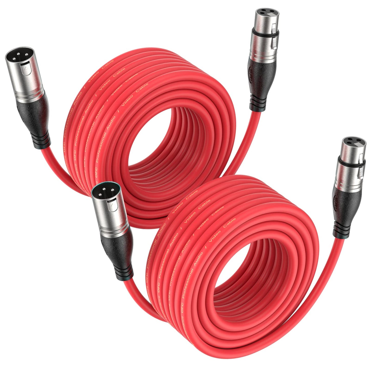 EBXYA XLR Cable 25 Ft 2 Packs - Premium Microphone Cable Patch Speaker Cable 3-Pin XLR Male to Female