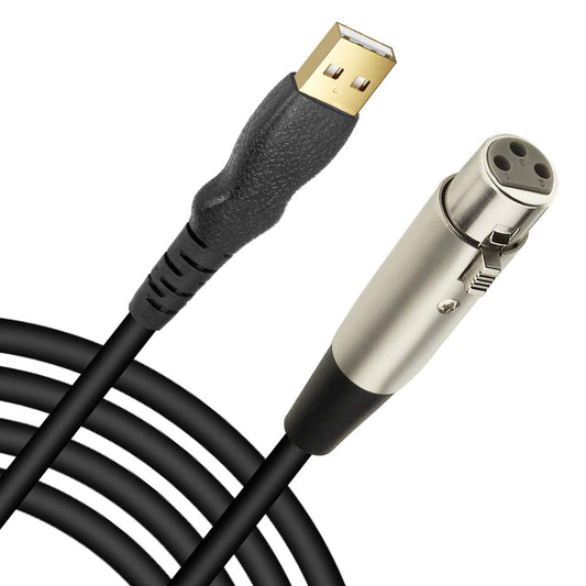 EBXYA XLR to USB Cable, 3ft, for Audio Recording, Karaoke, Live Podcast, 2 Modes, 24AWG 4N Copper, Interference Filter, Compatible with Dynamic Microphones, Windows, Mac OS, USB-C