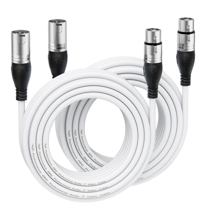 EBXYA XLR Cable 25 Ft 2 Packs - Premium Microphone Cable Patch Speaker Cable 3-Pin XLR Male to Female