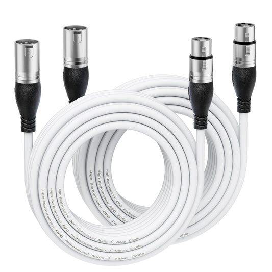 EBXYA XLR Cable 25 Ft 2 Packs - Premium Microphone Cable Patch Speaker Cable 3-Pin XLR Male to Female