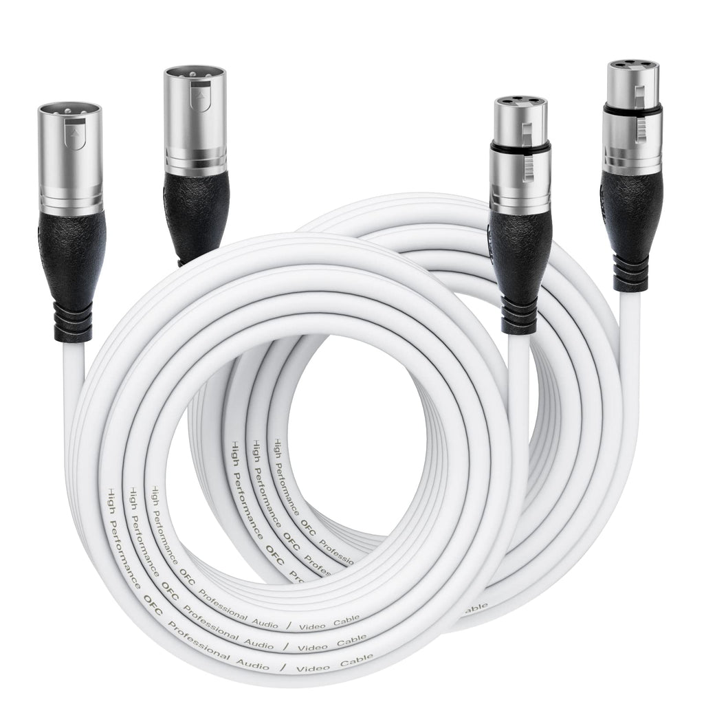 EBXYA XLR Cable 25 Ft 2 Packs - Premium Microphone Cable Patch Speaker Cable 3-Pin XLR Male to Female
