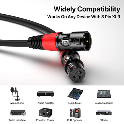 EBXYA XLR Microphone Cable - XLR Male to Female Cable 6ft 4-Packs with 3-Pin Balanced XLR Cables for Mic Mixer, Recording Studio, Speaker
