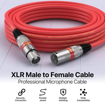 EBXYA XLR Cable 2ft 10 Pack 3 Pins Balanced XLR Microphone Cable Male to Female Suitable for Audio Mixer, Speaker Systems, Radio Station