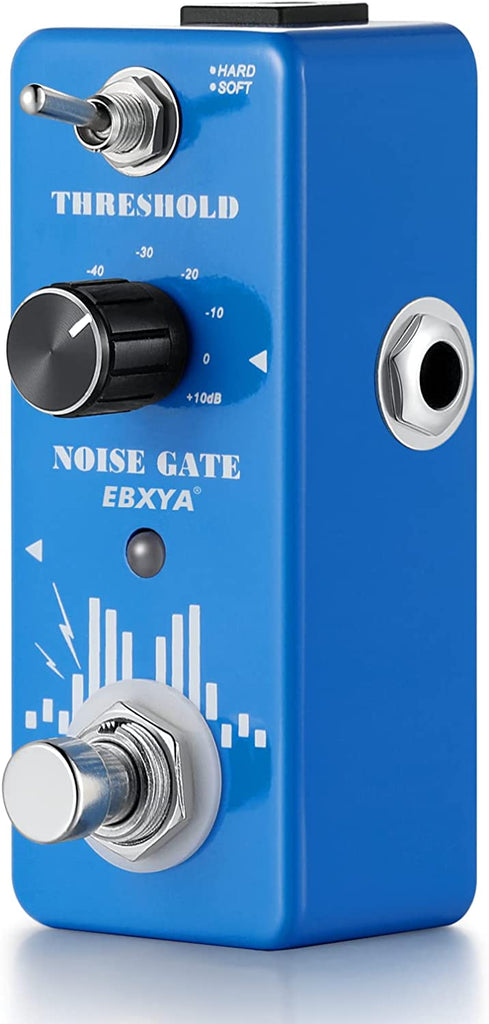 EBXYA Guitar Tuner Pedal, Mini Distortion Guitar pedals with 2 Noise Reducing Modes, Looper Effects Pedal Gate with True Bypass for Electric Guitar, Bass(Sky Blue)