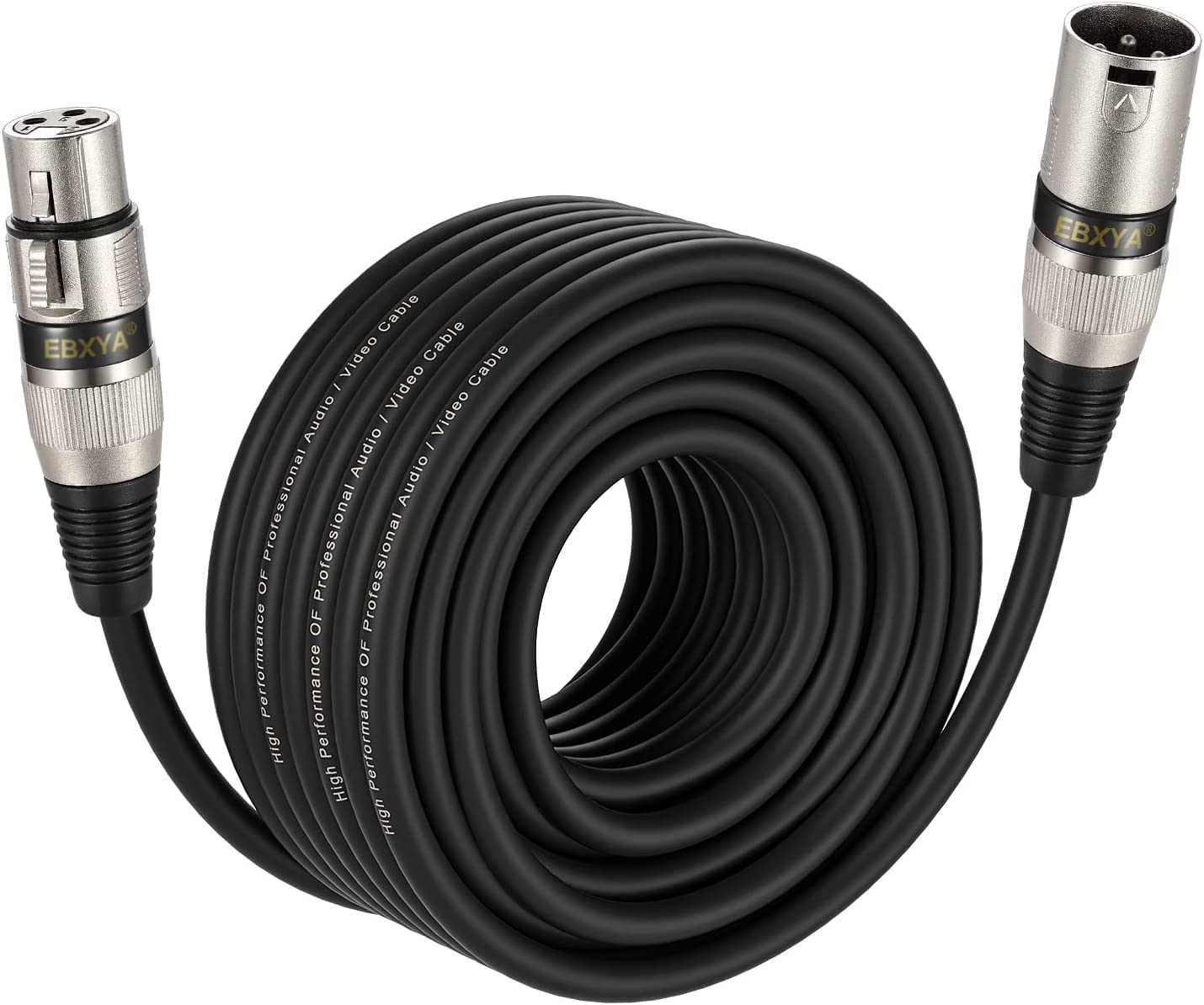 EBXYA XLR Cable（50ft - DMX Cable with 3 Pins Balanced Shielded XLR Male to Female Mic Cable Cords