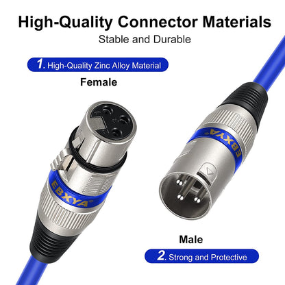EBXYA XLR Snake Cables 4 Colored, 4-Channel Microphone Patch Cable XLR Male to Female, Recording Snake for Live, Recording,